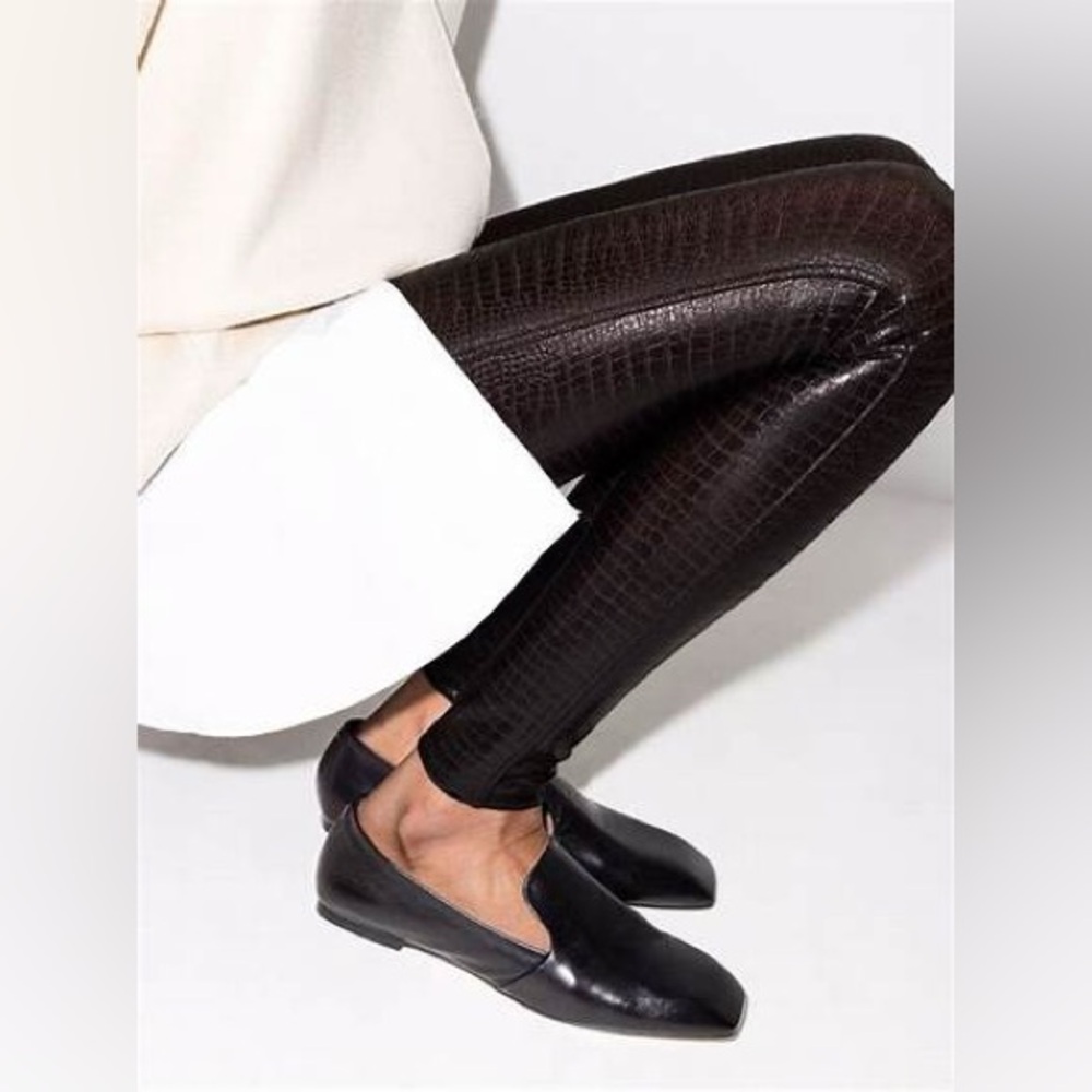 Brown Croc Faux Leather Spanx Leggings size XS